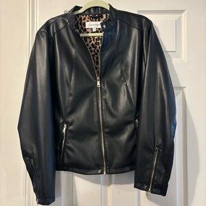 Calvin Klein Womens Leather Style Jacket XL